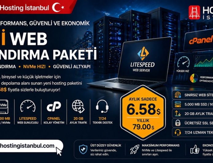 Hosting İstanbul'dan yeni bireysel paket: Aylık 6.58 dolar